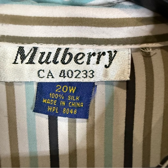 Mulberry Silk Striped Blouse in Gray and Cream - Picture 4 of 9